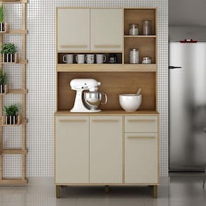 Armário de Cozinha Ambiente Ametista Cinamomo Off White - Valdemóveis