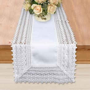 Trilho de mesa renda guipir branco 40x220cm - poliéster