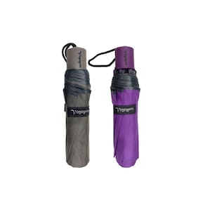 Kit 02 Guardas-Chuva Reforçado Voyagem Roxo E Preto 010L