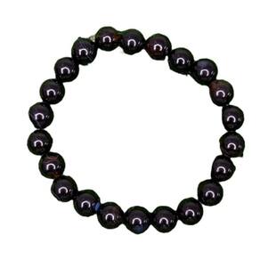 Pulseira pedra agata negra 8 mm para equilíbrio e proteção