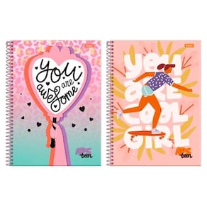 Caderno espiral aps teen capa dura 160 folhas 10mat grande