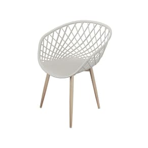 Cadeira Loa Polipropileno Fendi Base Metal Pintura Madeira