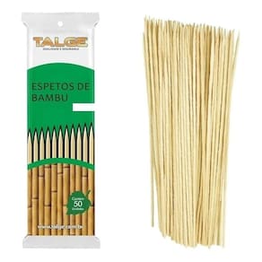 50 palitos de bambu espeto para churrasco 25cm