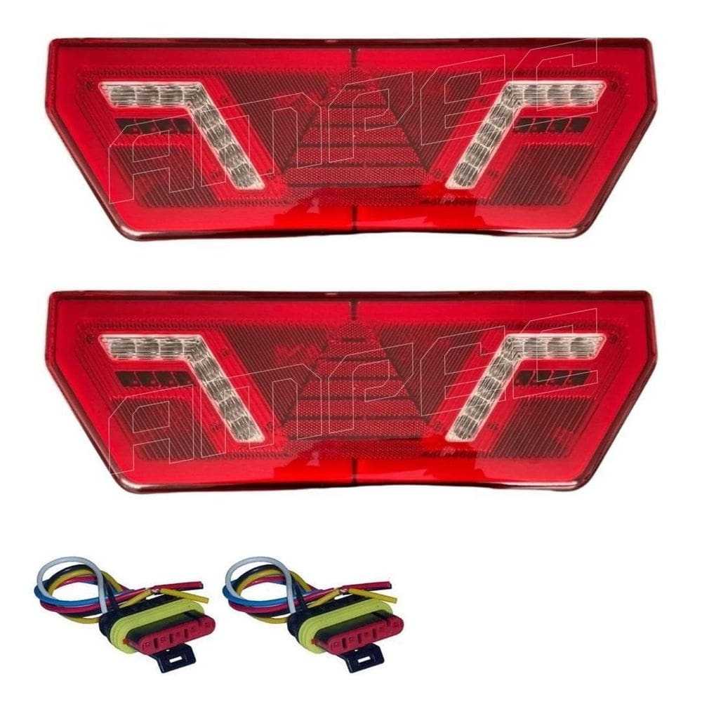 Kit lanterna traseira guerra carreta baú truck 12v iva led