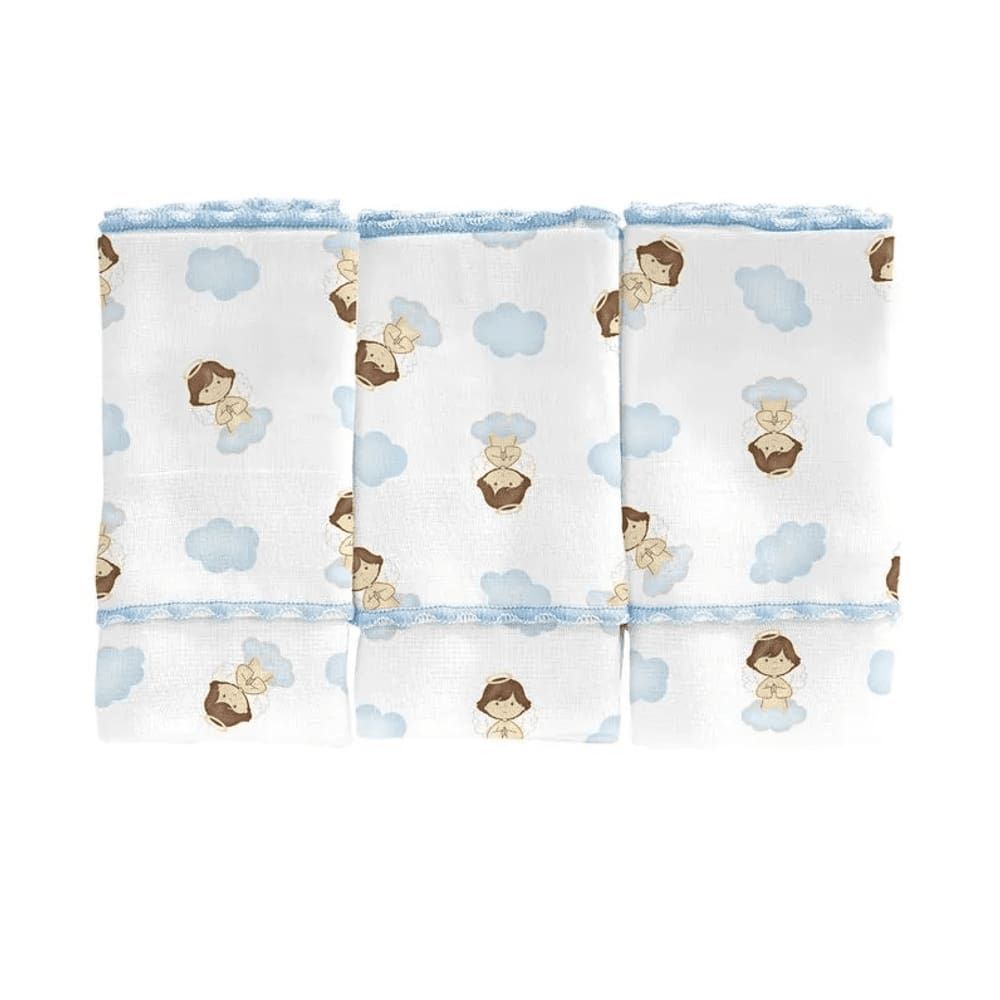 PANO DE BOCA BUBLIM BABY ESTAMPADO C/3 UNIDADES 34CM x 40CM