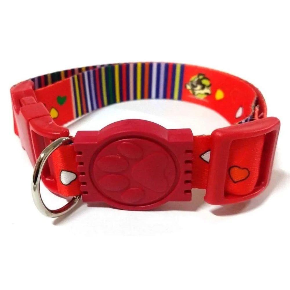 Coleira Cães Seda 25Mm Nicapet Fecho Plástico E Borrachinha