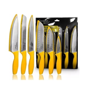 Jogo de facas 6 peças prime aço inoxidável titanium gourmet
