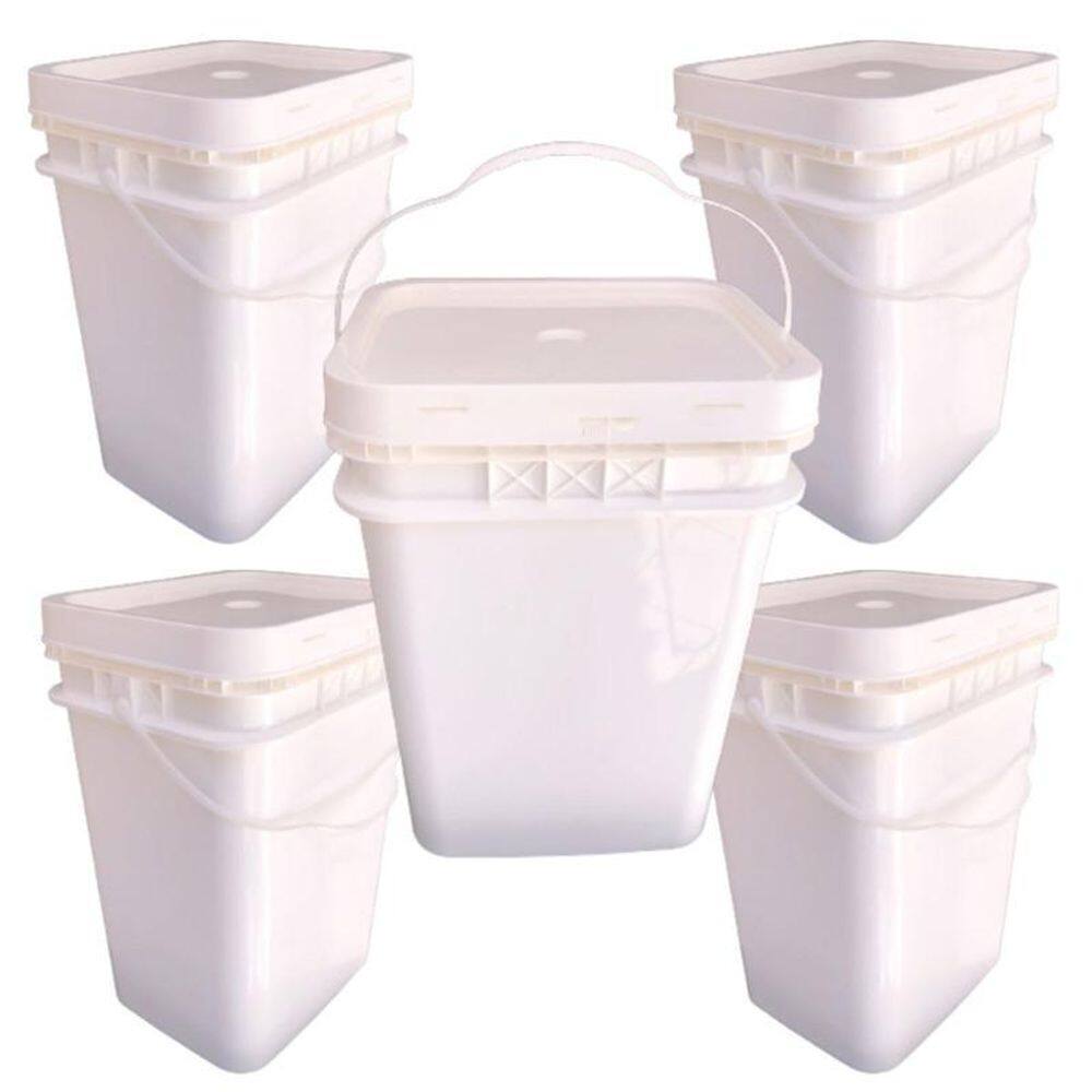 Balde retang 20l p guardar ingredientes 5 pçs