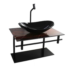 Gabinete de vidro para banheiro 60cm oval ap slim madeira nogueira