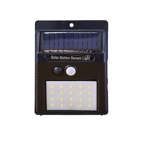 Luminária solar preta 20 leds sensor de presença e movimento