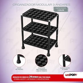 Estante prateleira modular 3 andares organizadora uninjet