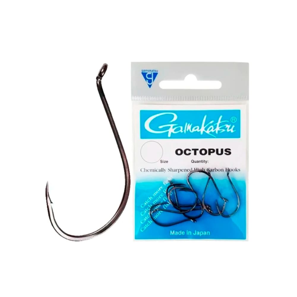Anzol Gamakatsu Octopus Black Super Resistente nº 6/0 Cartela Com 6 Unidades