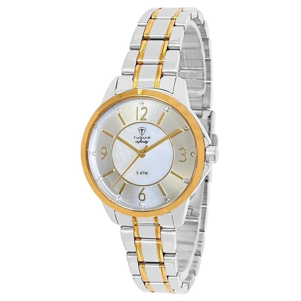 Relógio Tuguir Feminino Ref: 3114A Tgi37050 Aço Casual