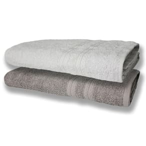 2 Toalhas Super Felpudas Grande E Grossa Algodão 80x150 Itália Soft Beka - Branco/cinza Branco/cinza