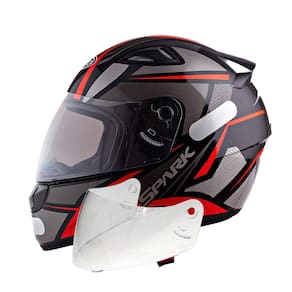 Capacete Masculino Ebf Spider Vermelho Mais Viseira Cristal 2.2mm