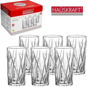 Jogo Copo Vidro Alto: Santorini Hauskraft - 6 Peças 390Ml