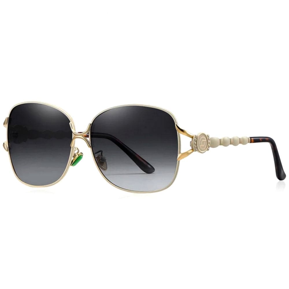 Óculos De Sol Feminino Design Borboleta Polarizado Uv400 Bege