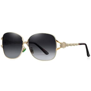 Óculos De Sol Feminino Design Borboleta Polarizado Uv400 Bege