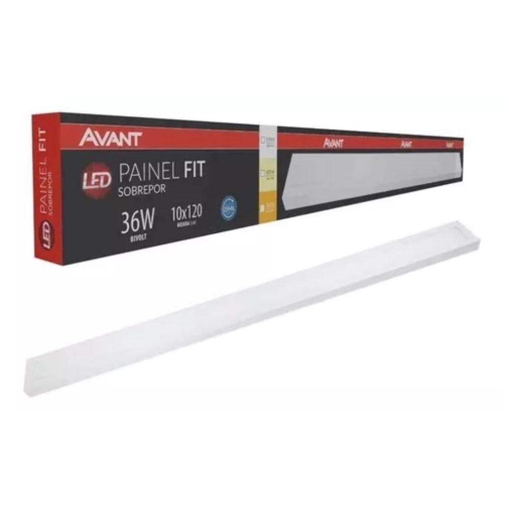 Painel Led Avant Retangular 36w 10x120cm Sobrepor 4000k