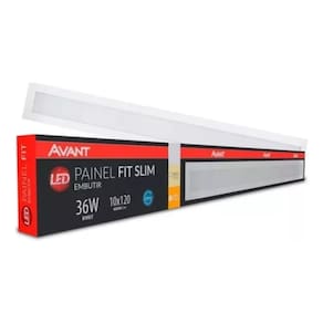 Painel Led Avant Retangular 36w 10x120cm Embutir 4000k