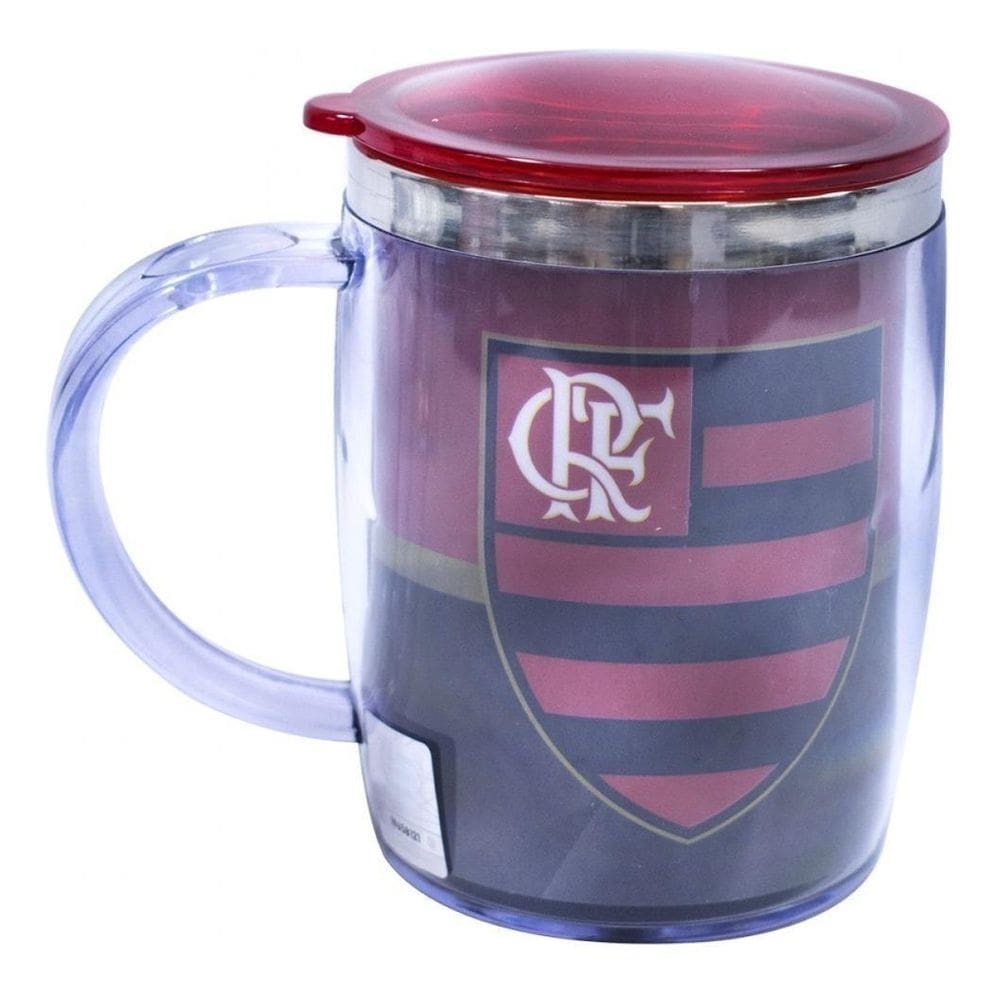 Caneca térmica com tampa 450ml faixa