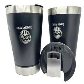 Kit 2 Copos Iron Maiden 500Ml Térmico + Tampa + Abridor