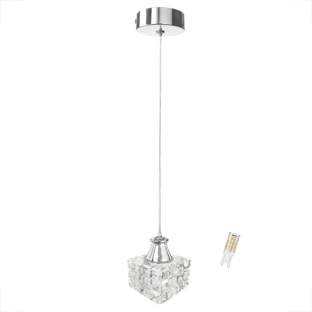 Kit 5 Pendente Cristal Detalhe Metal Polido Lavabo Bet43 +