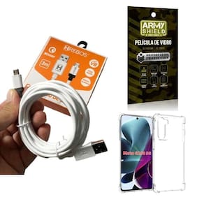 Kit capinha motorola g200 com cabo turbo e película de vidro