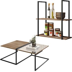 Mesa De Centro Espelhada Com Prateleira D1 Design Demolição