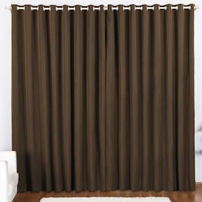 Cortina 4 Mts Sala Quarto Oxford Trilho Comum Baratissima Tabaco