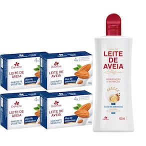 1UN Hidratante+4UN Sabonete Leite Aveia+Oleo Amendoas Davene