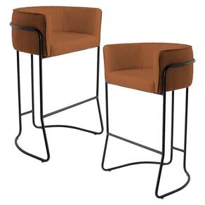 Kit 02 Banquetas Fixa Preto Veludo Telha C-262