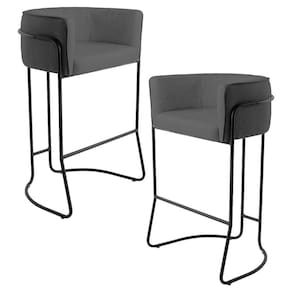 Kit 02 Banquetas Fixa Preto Corano Cinza C-03