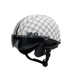 Capacete coquinho br 101 xadrez branco vision fume p