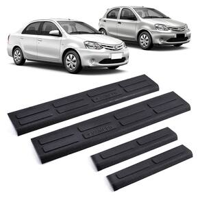 Soleira 4 portas plástico injetado preto etios hatch 2014