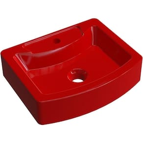 Cuba De Apoio Retangular C01 Banheiro Rt41 Aria Vermelho