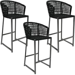 Kit 03 Banqueta Área Gourmet Cozinha Varanda D04 Preto