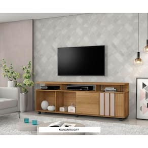 Rack Atraente Para Tvs Até 75 Polegadas Candian Jcm Movelaria Noronha/ Off White