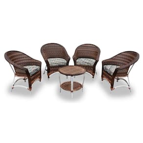 4 Poltronas + 1 Mesa Centro Costela De Adão Verde