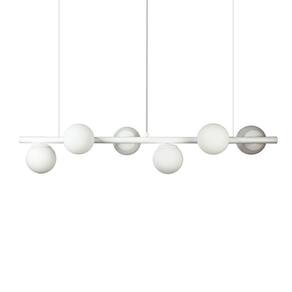 Lustre Pendente Figo Branco - 6 Globos Esfera De Vidro Branco