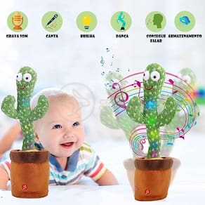 Brinquedo Infantil Cacto Dançante Pelúcia 120 Músicas Usb