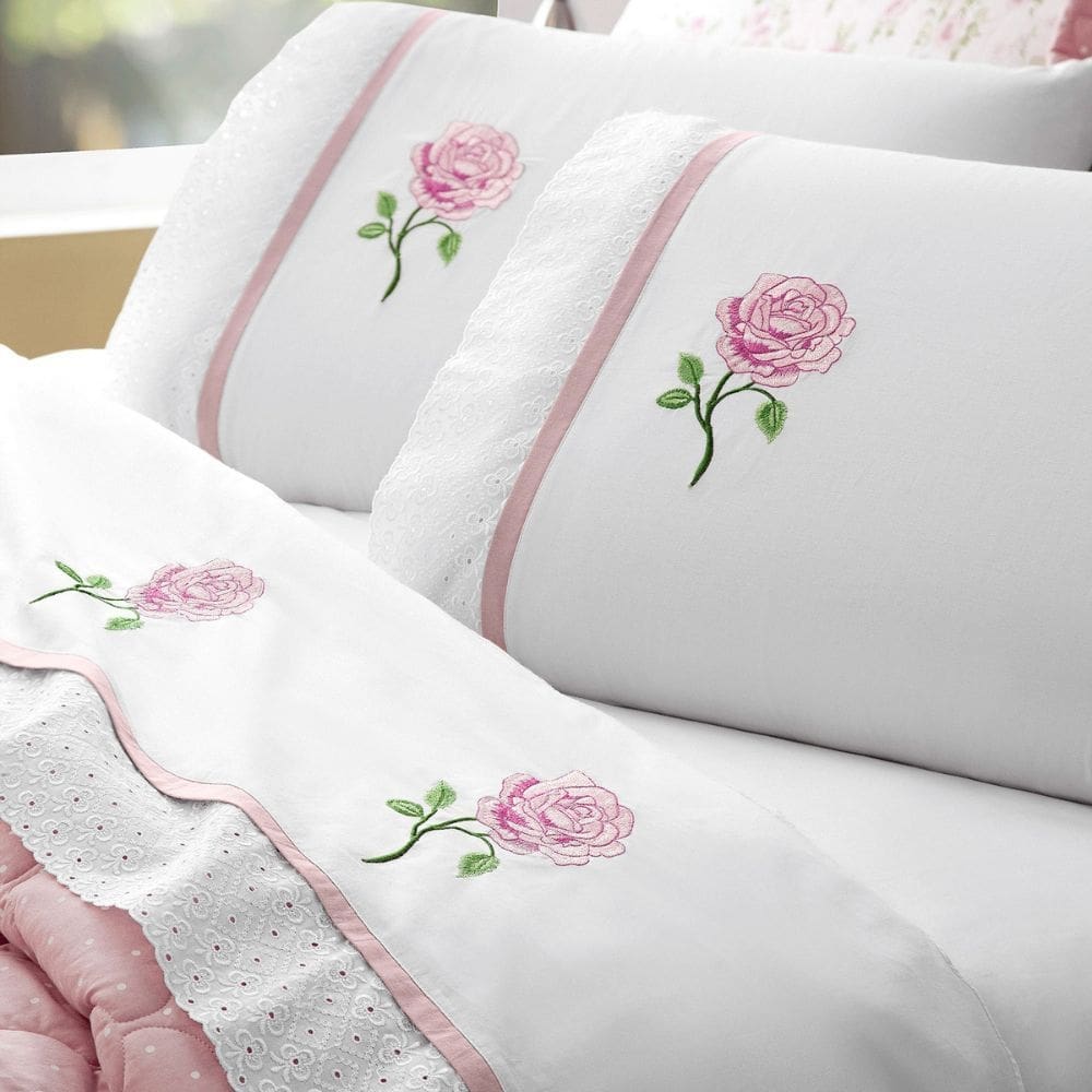 Jogo de Lençol Cama Queen 04 peças Algodão Percal 180 Fios