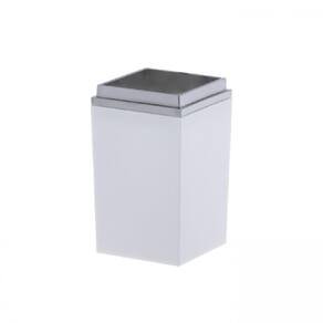 Porta escova quadratta branco com prata paramount