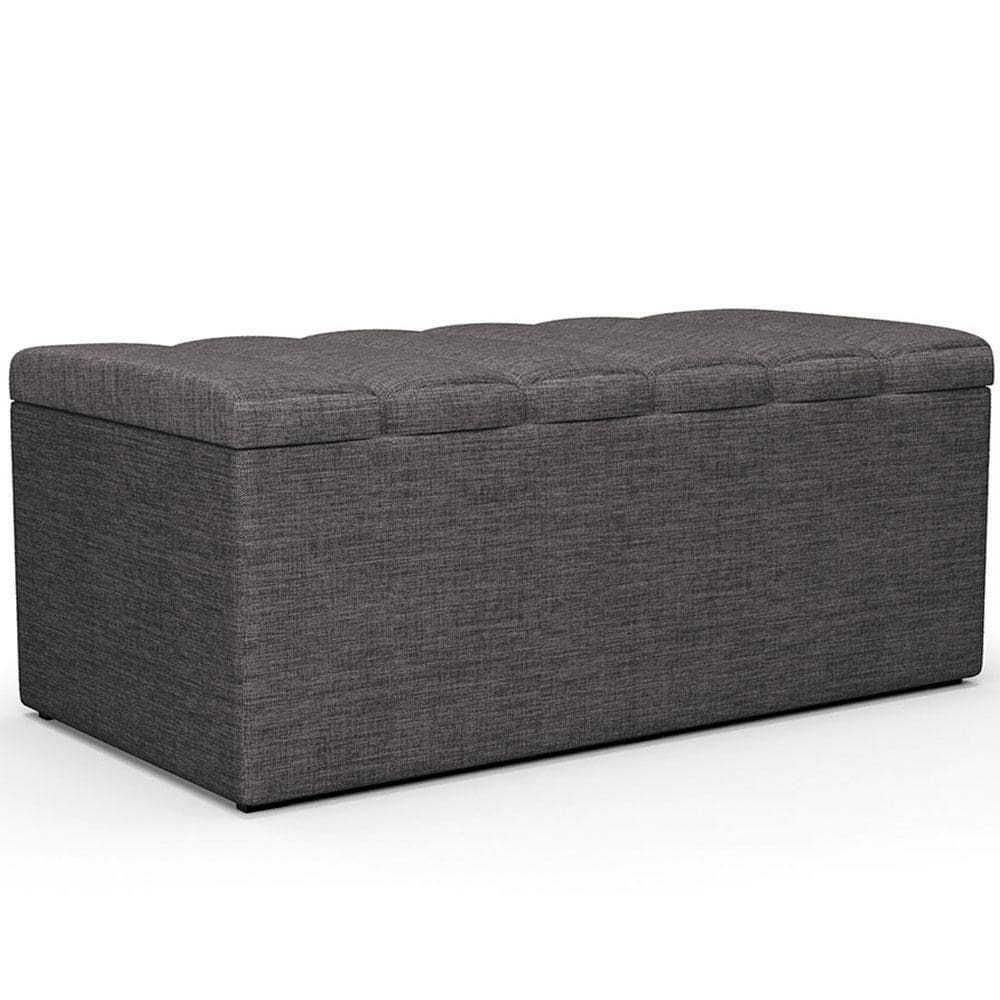 Calçadeira Recamier Baú Solteiro 100X50 Cm Cinza Escuro