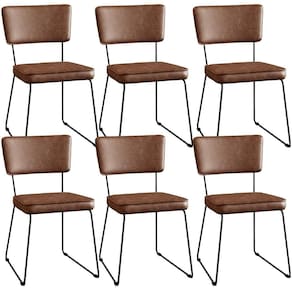 Kit 06 Cadeiras Estofada Sala Jantar Couríssimo Marrom