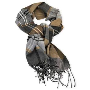 Cachecol xadrez marrom/cinza - conforto e estilo