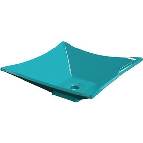 Cuba De Apoio Banheiro Quadrada C01 Lux L34 Azul Turquesa