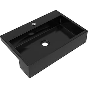 Cuba De Semi Encaixe Retangular C01 Banheiro Xrt55 Preto