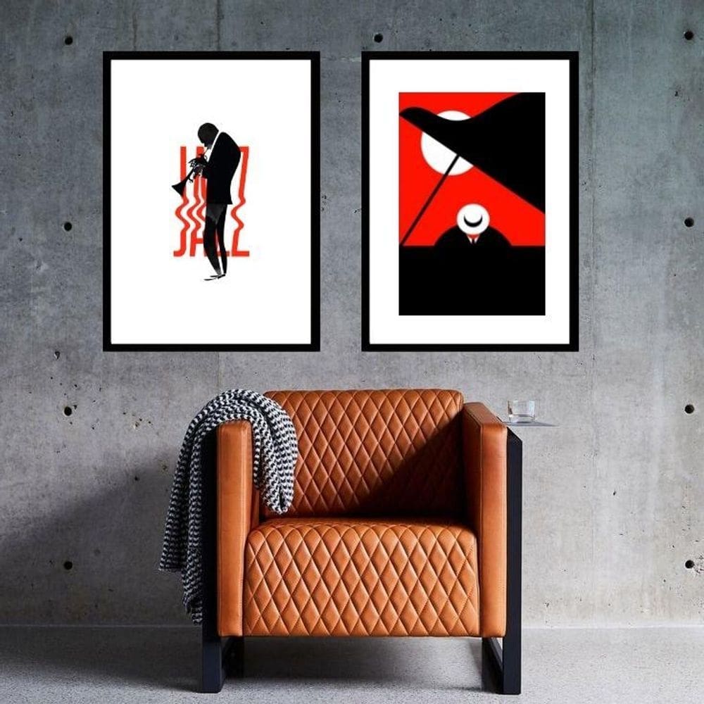 Kit 2 Quadros Grandes Jazz - 60X48Cm