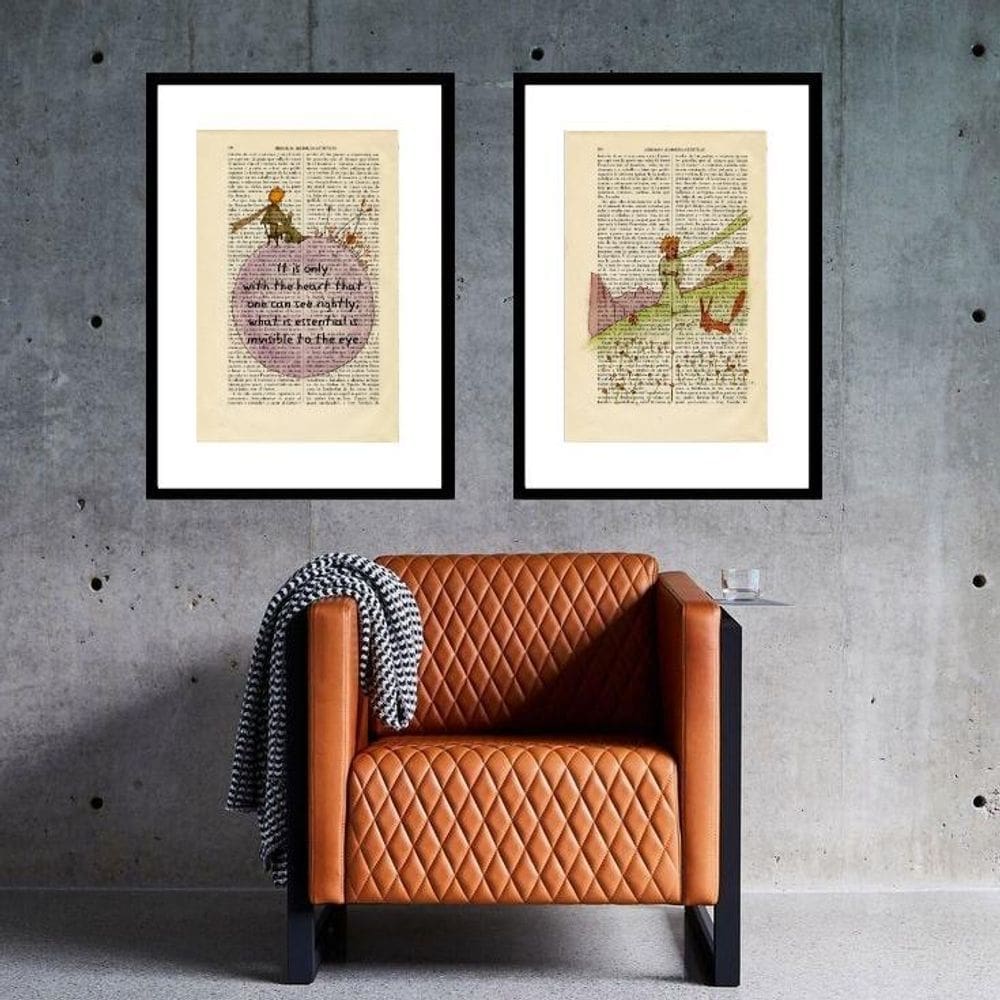 Kit 2 Quadros Grandes Pequeno Príncipe - 60X48Cm